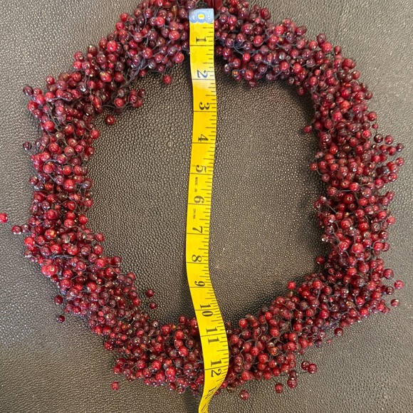 Pottery Barn Vintage Glass beads Red Holiday Wreath - Picture 8 of 11